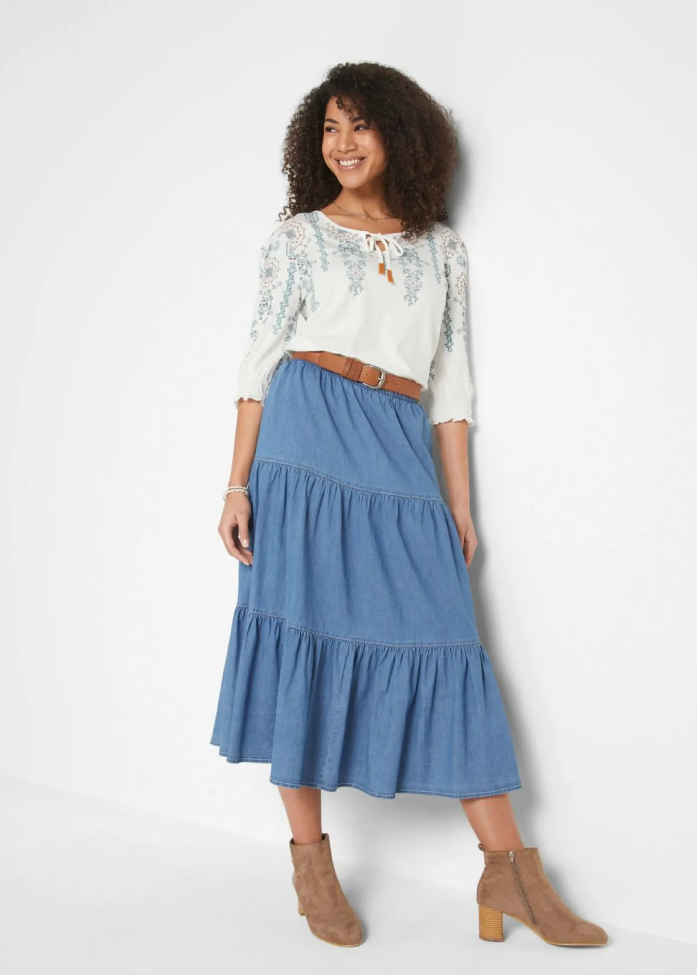 Discount Falda vaquera a capas Mujer Faldas