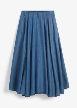Outlet Falda vaquera, high waist, cintura cómoda, de algodón orgánico Mujer Faldas