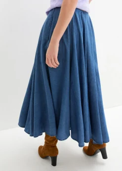 Outlet Falda vaquera, high waist, cintura cómoda, de algodón orgánico Mujer Faldas