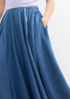 Outlet Falda vaquera, high waist, cintura cómoda, de algodón orgánico Mujer Faldas