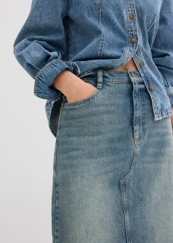 Hot Falda vaquera larga de talle medio Mujer Faldas