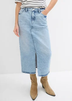 New Falda vaquera midi Mujer Faldas|Novedades