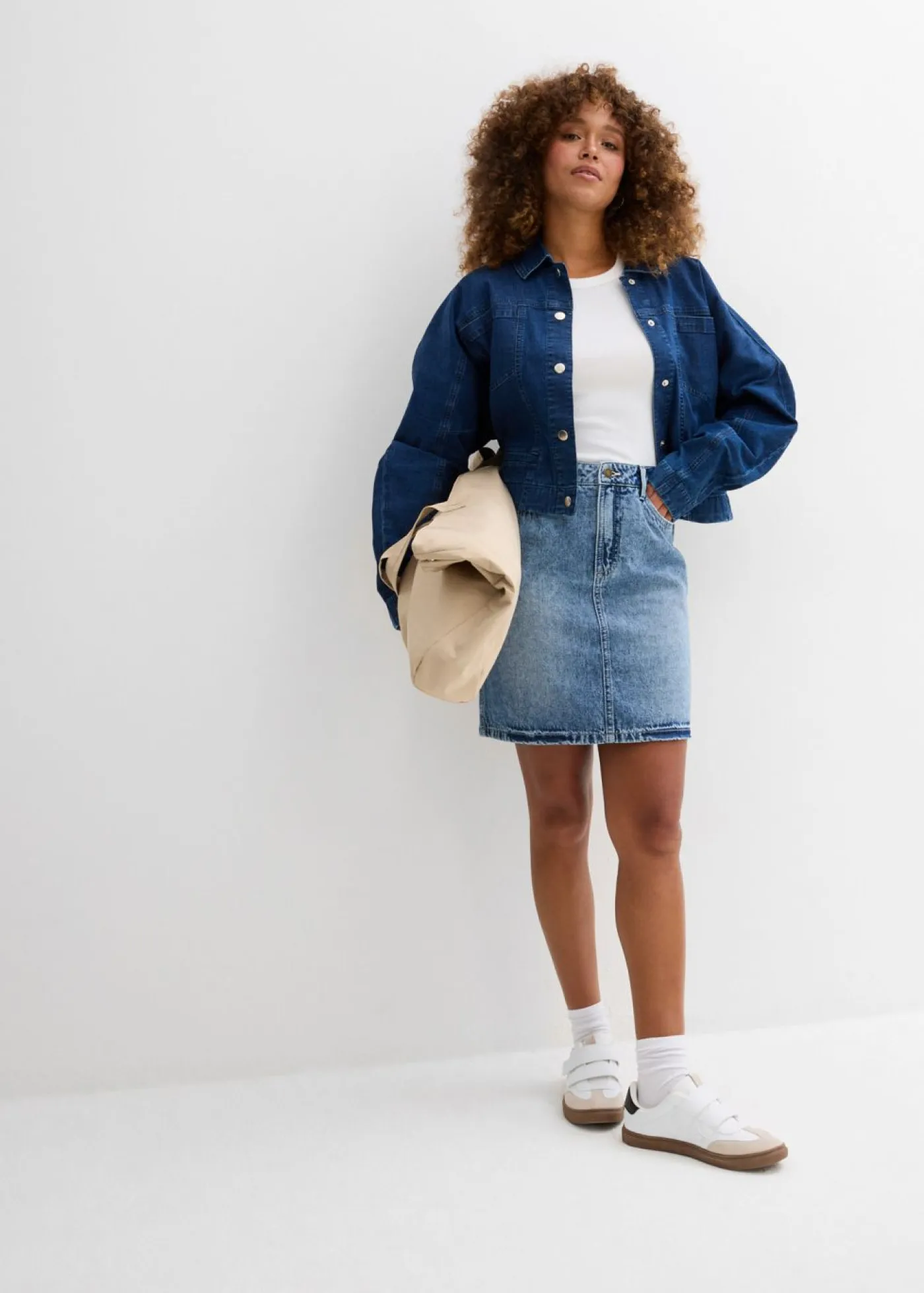 Outlet Falda vaquera poco elástica de talle medio Mujer Faldas