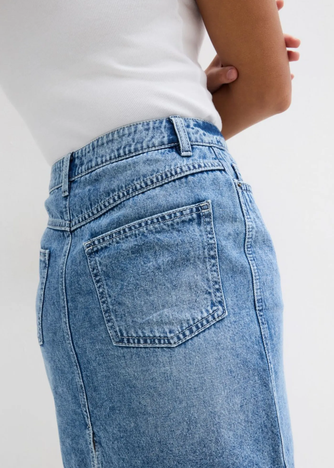 Outlet Falda vaquera poco elástica de talle medio Mujer Faldas