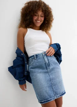 Outlet Falda vaquera poco elástica de talle medio Mujer Faldas