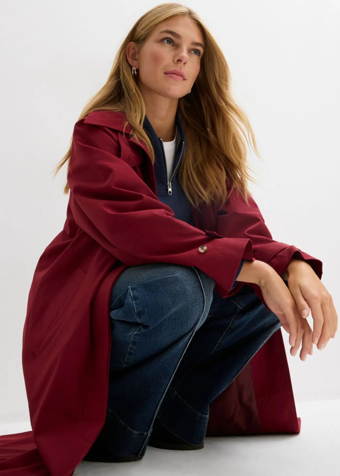 Clearance Gabardina con trabillas Mujer Esenciales|Chaquetas Y Abrigos