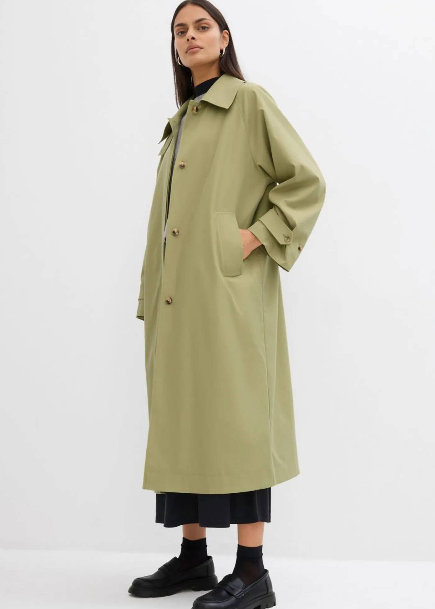 Clearance Gabardina con trabillas Mujer Esenciales|Chaquetas Y Abrigos