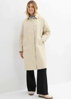 Gabardina de botonera sencilla Mujer Esenciales|Chaquetas Y Abrigos