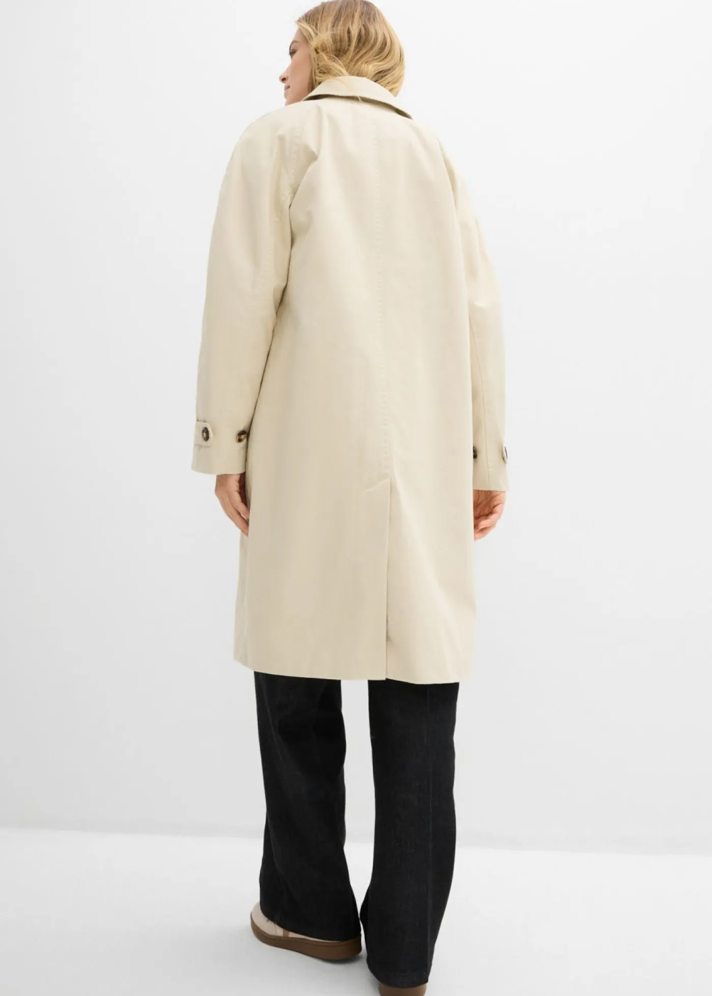Gabardina de botonera sencilla Mujer Esenciales|Chaquetas Y Abrigos