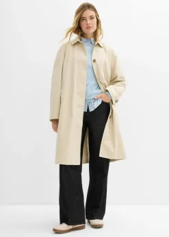 Gabardina de botonera sencilla Mujer Esenciales|Chaquetas Y Abrigos