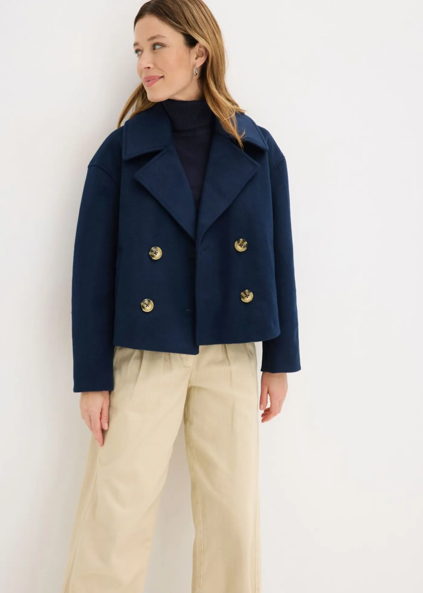 Best Gabardina holgada con aspecto de lana Mujer Chaquetas Y Abrigos