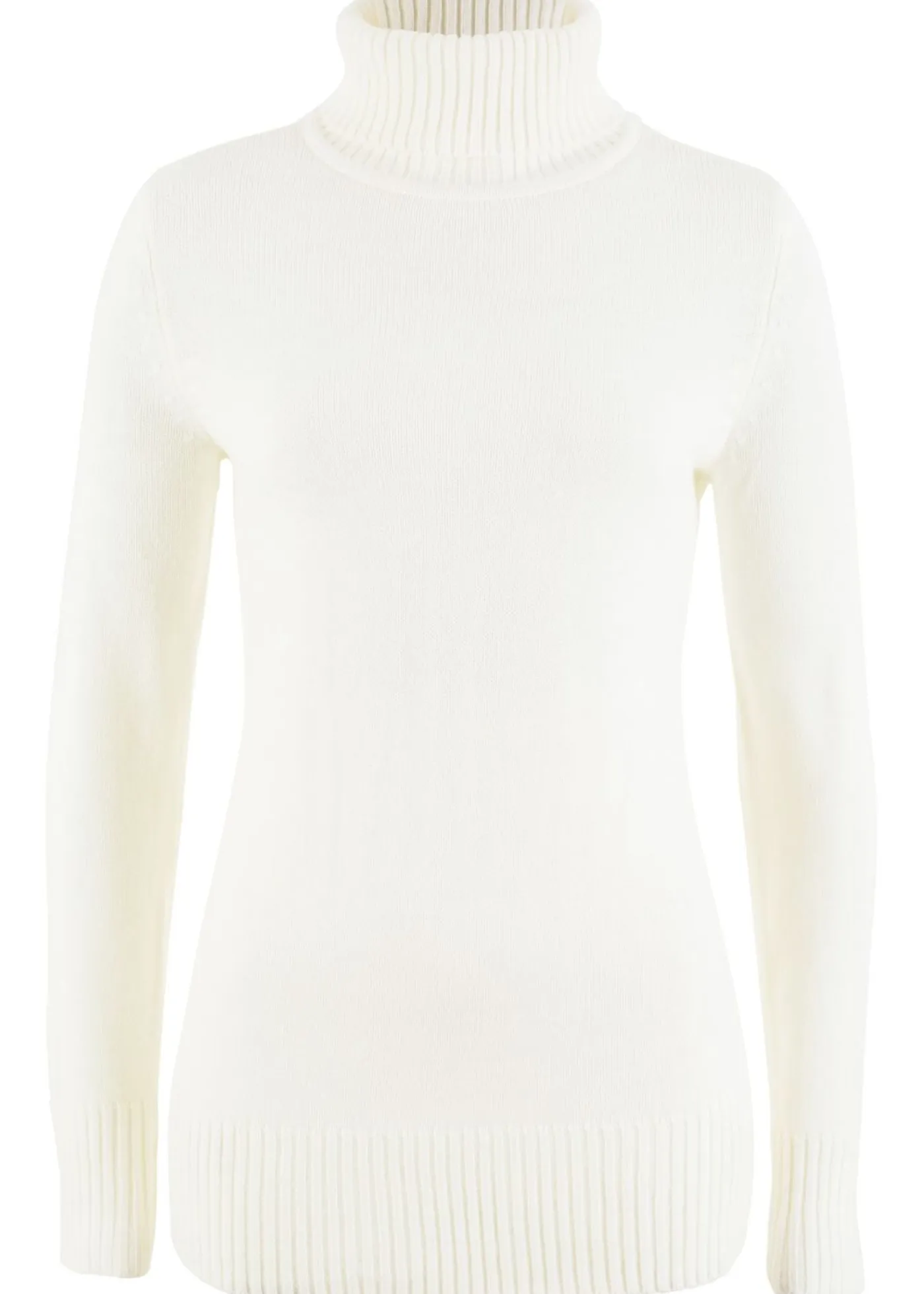 New Jersey básico de punto fino con cuello alto Mujer Básicos|Jerséis