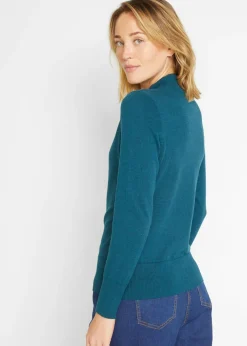 Sale Jersey básico de punto fino con cuello alto y algodón reciclado Mujer Básicos|Jerséis