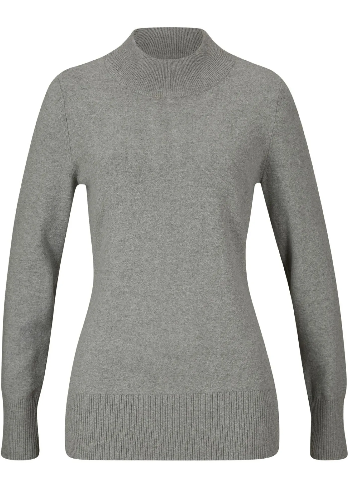 Clearance Jersey básico de punto fino con cuello alto y algodón reciclado Mujer Básicos|Jerséis