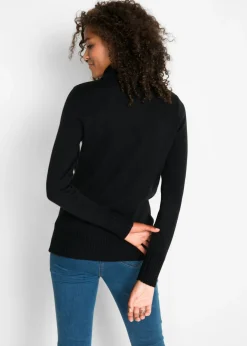 Discount Jersey básico de punto fino con cuello alto Mujer Básicos|Jerséis