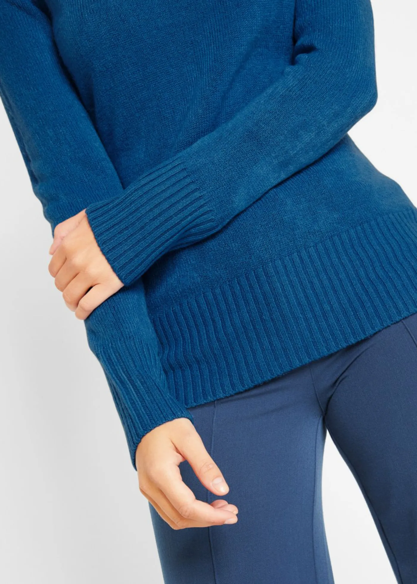 Hot Jersey básico de punto fino con cuello alto Mujer Básicos|Jerséis