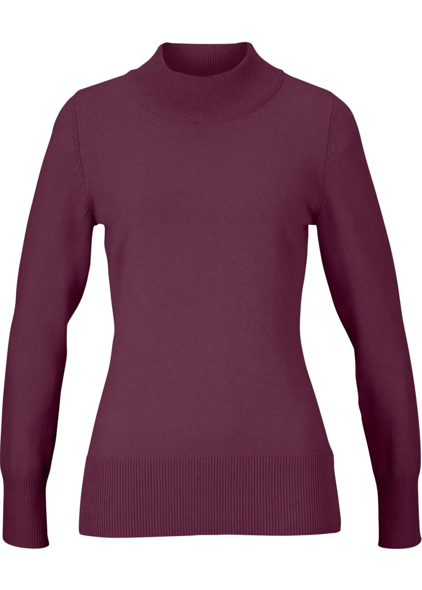Best Jersey básico de punto fino con cuello alto y algodón reciclado Mujer Básicos|Jerséis