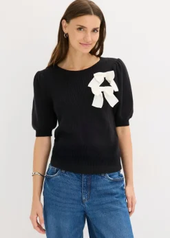 Discount Jersey con aplicación de lazo Mujer Jerséis|Ropa De Punto