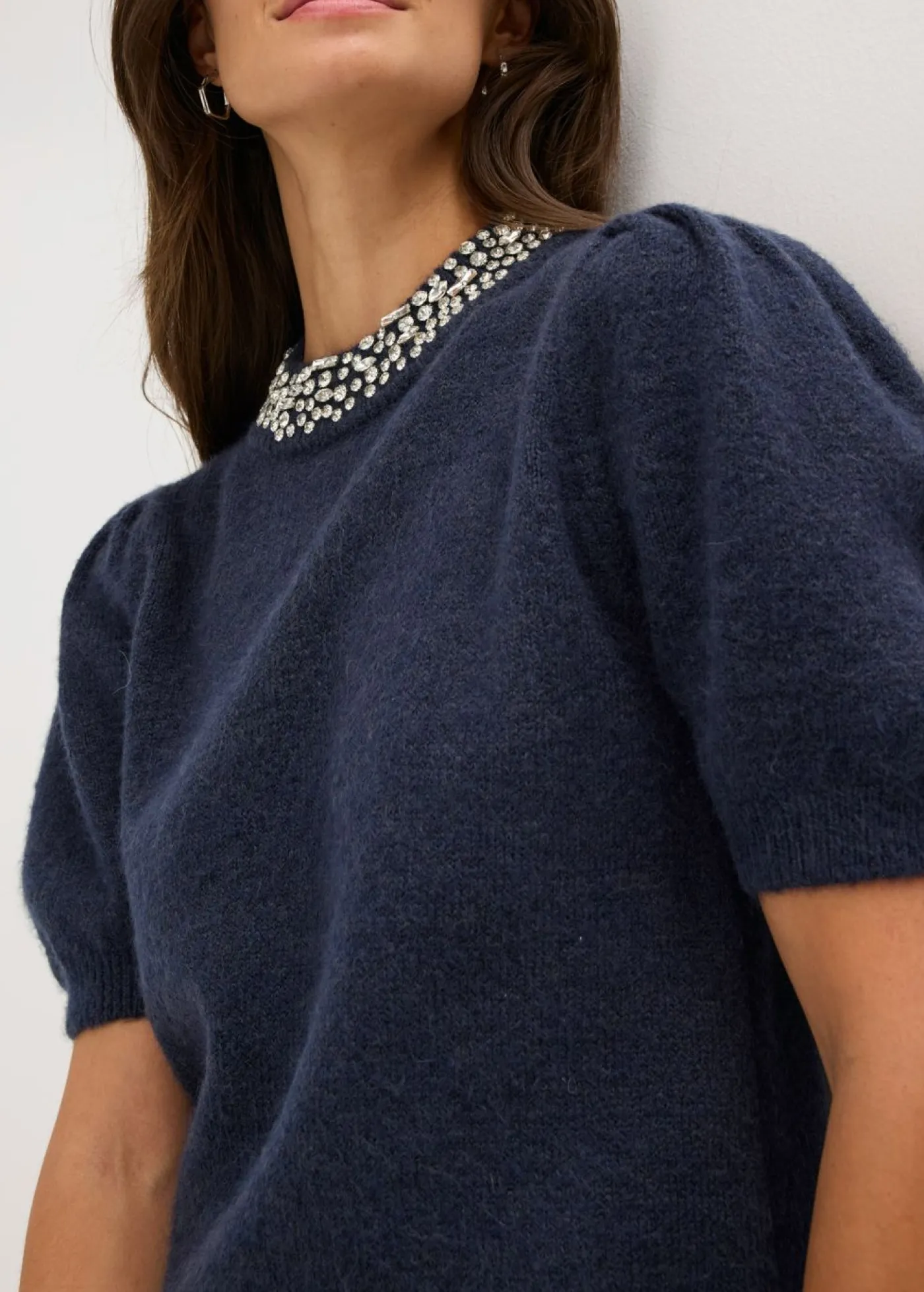 Sale Jersey con aplicación de piedras brillantes Mujer Jerséis|Ropa De Punto
