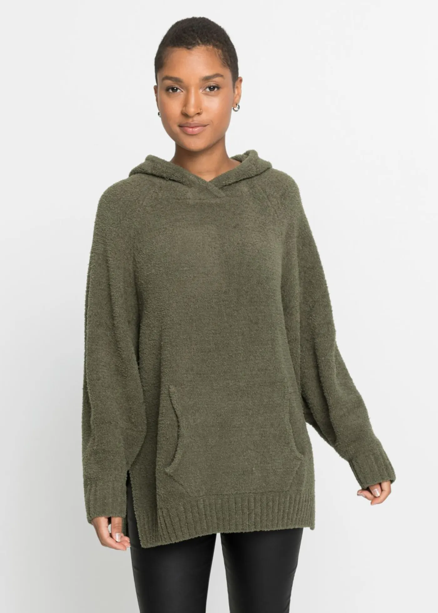Hot Jersey con capucha de forro polar Mujer Jerséis|Ropa De Punto