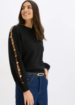 Hot Jersey con cuentas de metal Mujer Jerséis|Ropa De Punto