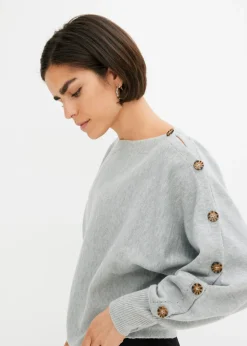 Sale Jersey con detalles de botón Mujer Jerséis|Ropa De Punto
