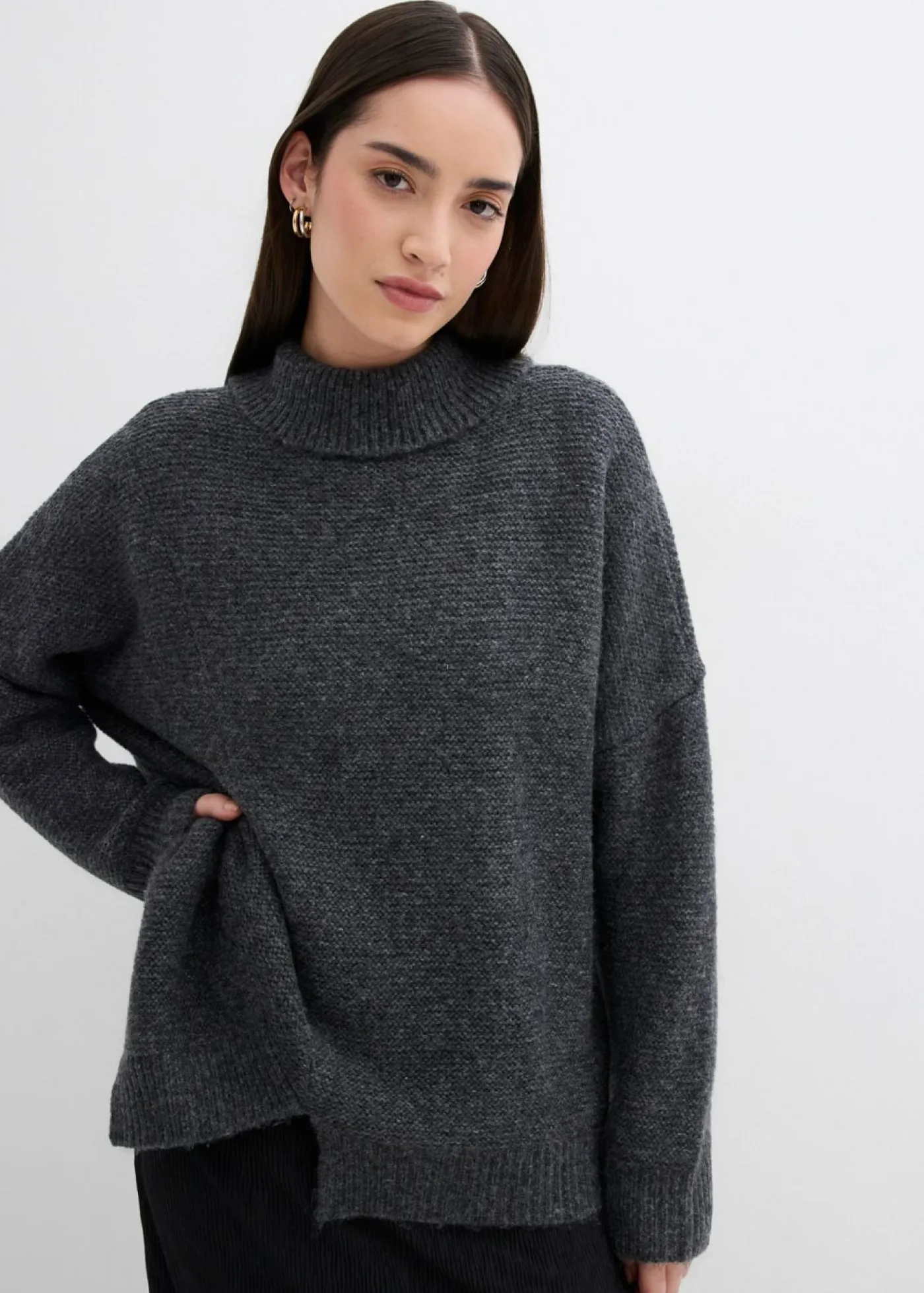 Best Jersey con dobladillo asimétrico y contenido de lana Mujer Esenciales|Jerséis
