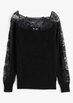 New Jersey con encaje Mujer Jerséis|Ropa De Punto