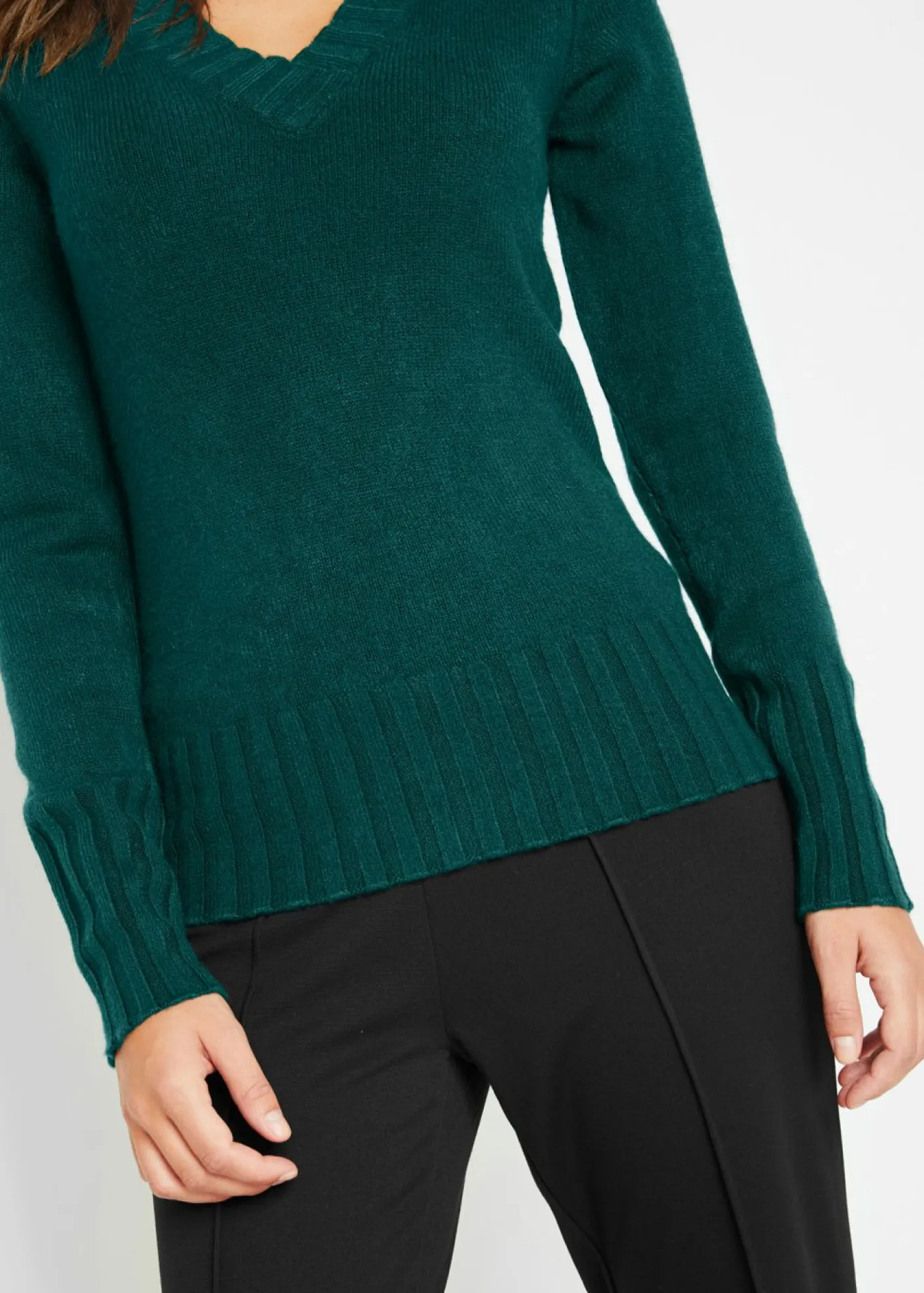 Sale Jersey con escote en V Mujer Jerséis|Ropa De Punto