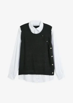 Best Jersey con inserto de blusa Mujer Jerséis|Ropa De Punto