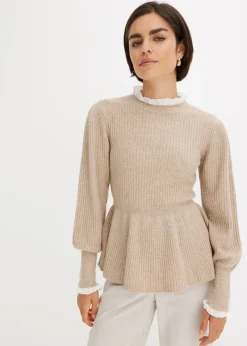 Online Jersey con inserto de blusa Mujer Jerséis|Ropa De Punto