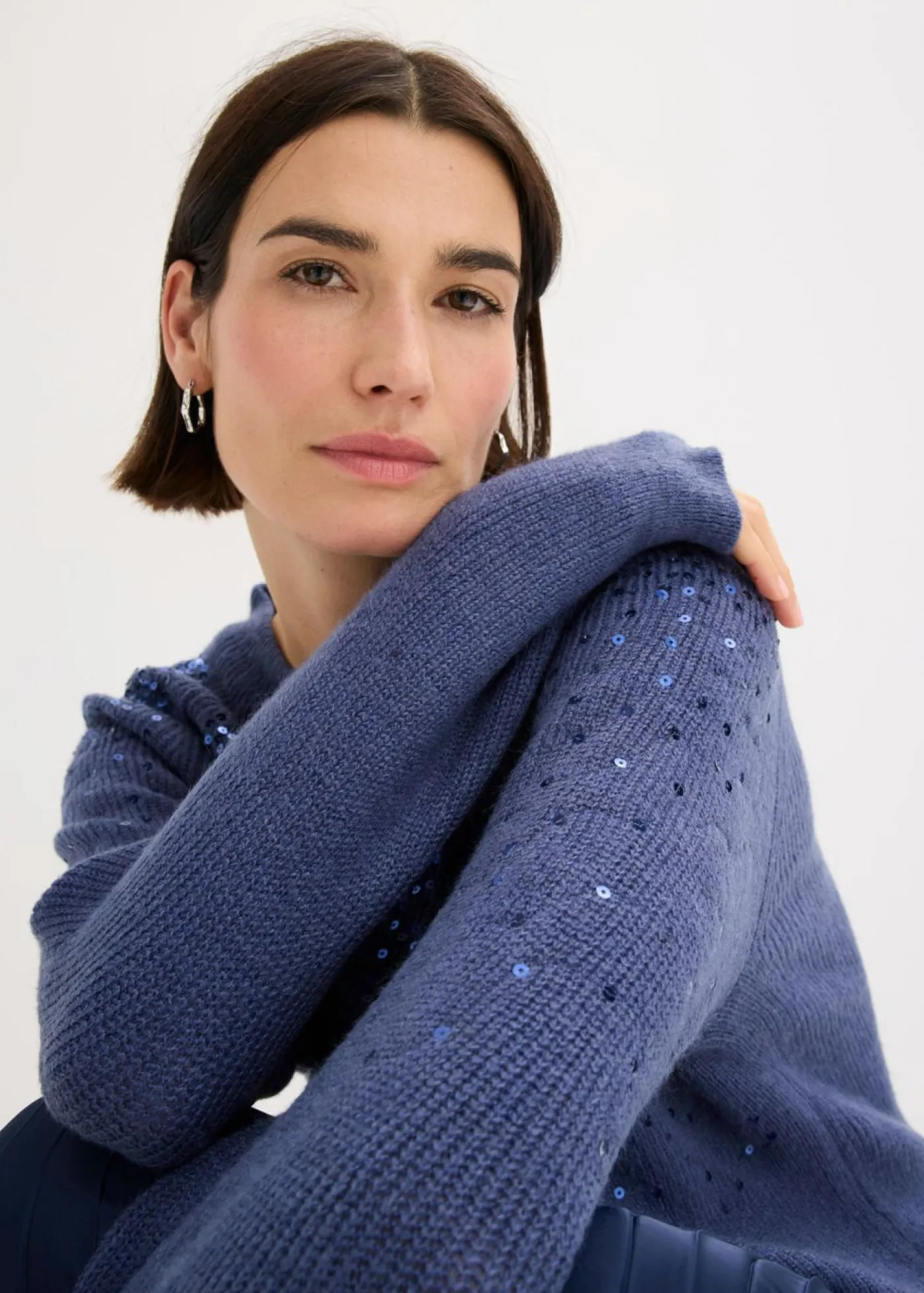 New Jersey con lentejuelas Mujer Jerséis|Ropa De Punto