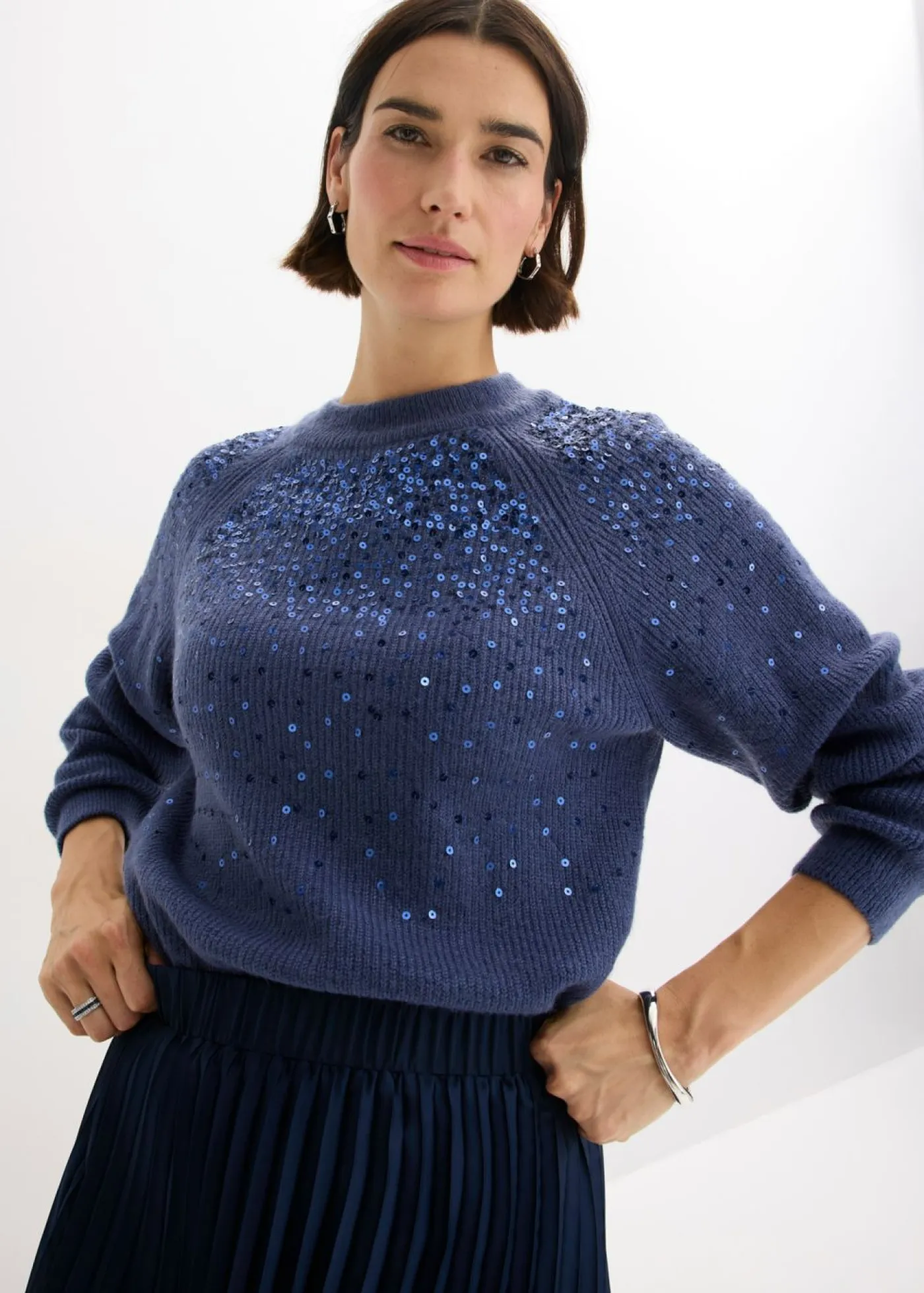New Jersey con lentejuelas Mujer Jerséis|Ropa De Punto