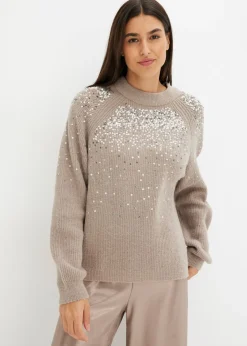 Outlet Jersey con lentejuelas Mujer Jerséis|Ropa De Punto