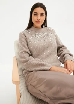 Outlet Jersey con lentejuelas Mujer Jerséis|Ropa De Punto