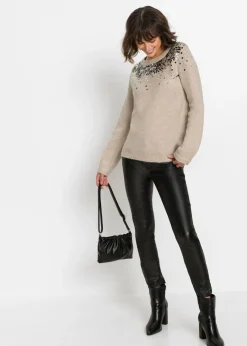 Hot Jersey con lentejuelas coloridas Mujer Jerséis|Ropa De Punto