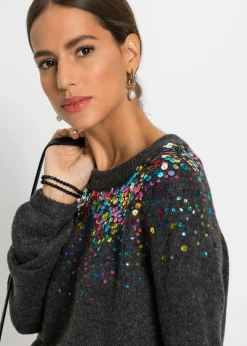 Clearance Jersey con lentejuelas coloridas Mujer Jerséis|Ropa De Punto
