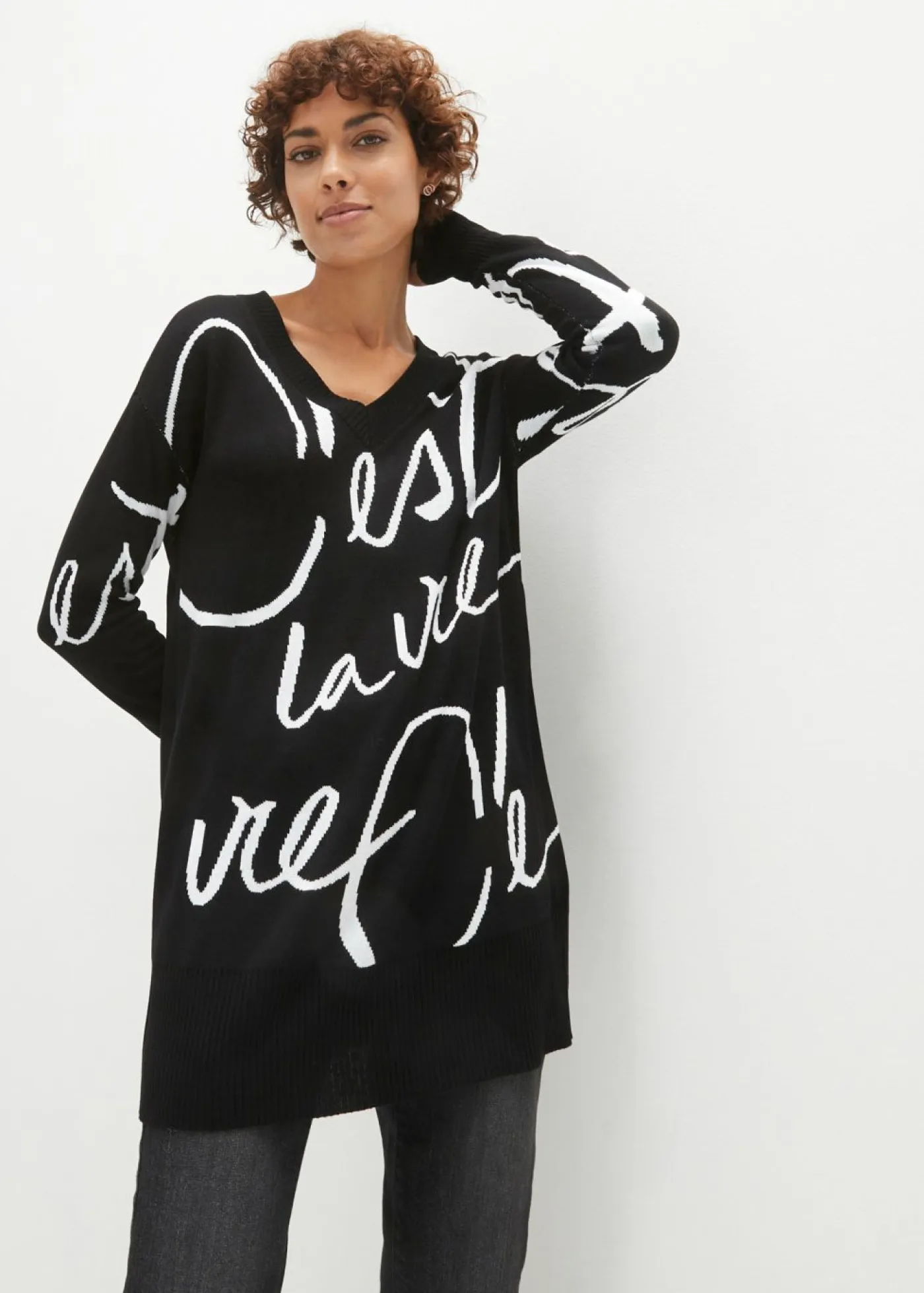 Online Jersey con letras Mujer Jerséis|Ropa De Punto