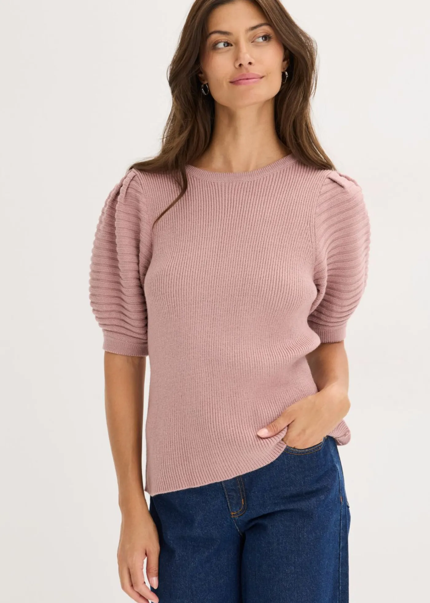 Clearance Jersey con mangas abullonadas Mujer Jerséis|Ropa De Punto