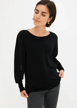 New Jersey con mangas plisadas de viscosa sostenible Mujer Jerséis|Ropa De Punto