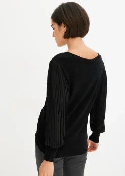 New Jersey con mangas plisadas de viscosa sostenible Mujer Jerséis|Ropa De Punto