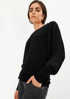 New Jersey con mangas plisadas de viscosa sostenible Mujer Jerséis|Ropa De Punto