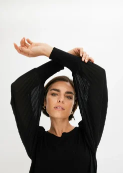New Jersey con mangas plisadas de viscosa sostenible Mujer Jerséis|Ropa De Punto