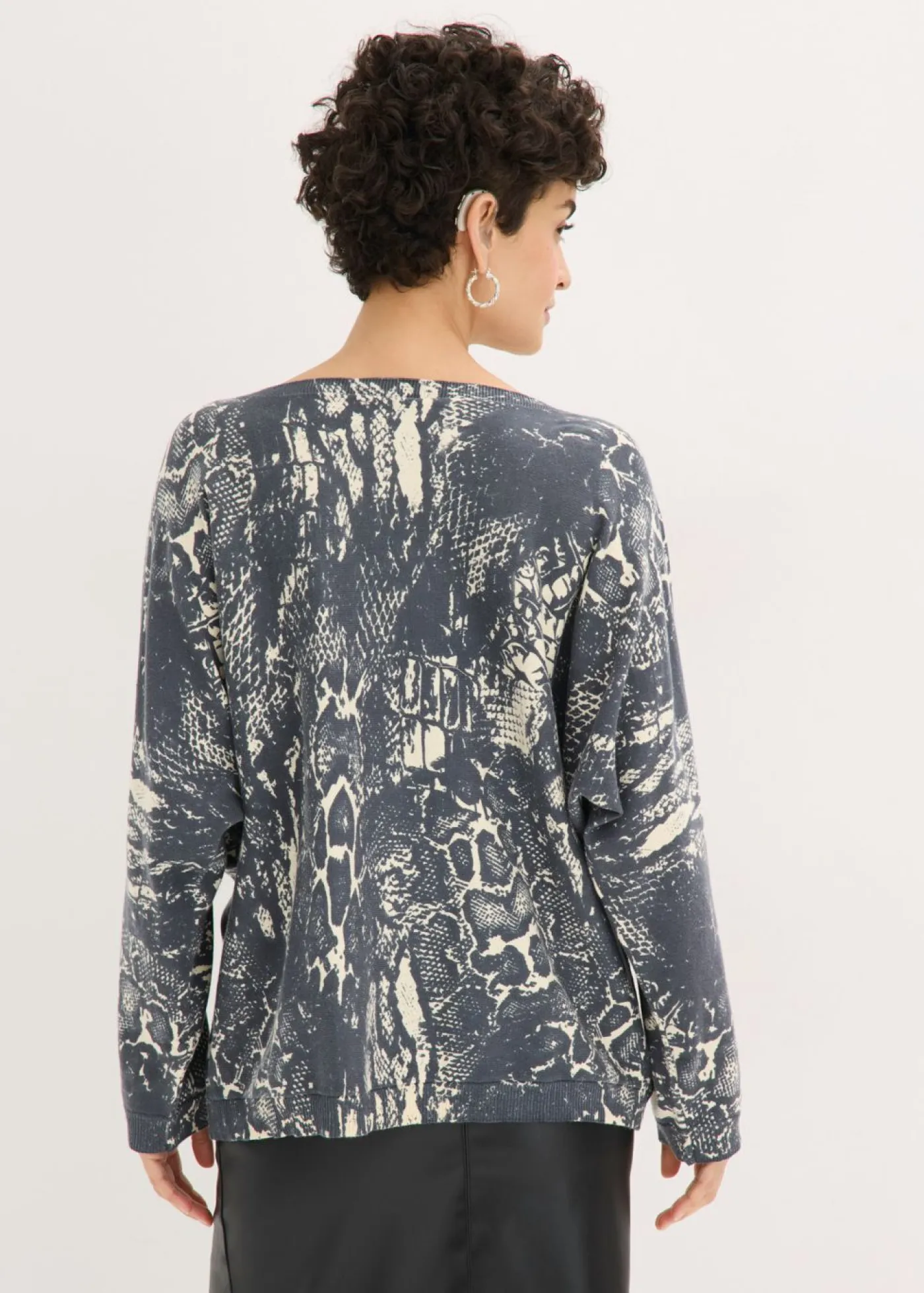 Discount Jersey con mangas tipo murciélago y estampado de serpiente Mujer Jerséis|Ropa De Punto