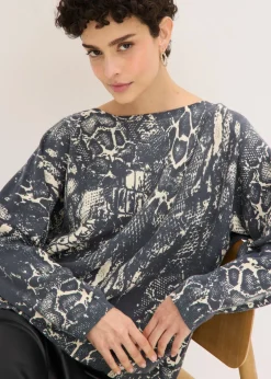 Discount Jersey con mangas tipo murciélago y estampado de serpiente Mujer Jerséis|Ropa De Punto