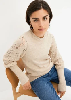 Online Jersey con patrón de ajour Mujer Jerséis|Ropa De Punto