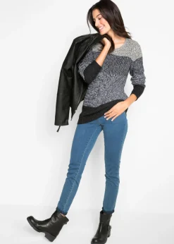 New Jersey con patrón de rayas Mujer Jerséis|Ropa De Punto