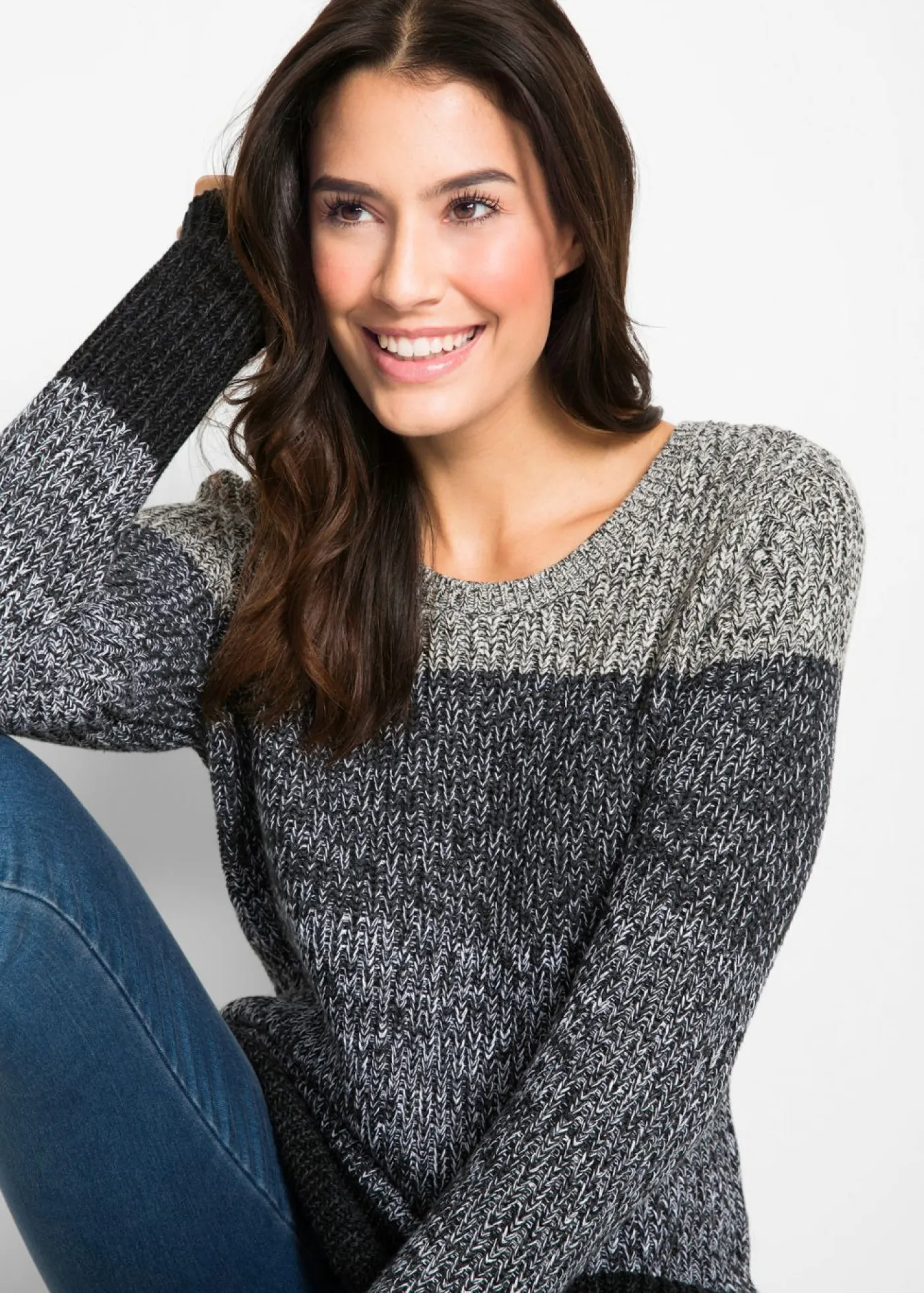 New Jersey con patrón de rayas Mujer Jerséis|Ropa De Punto