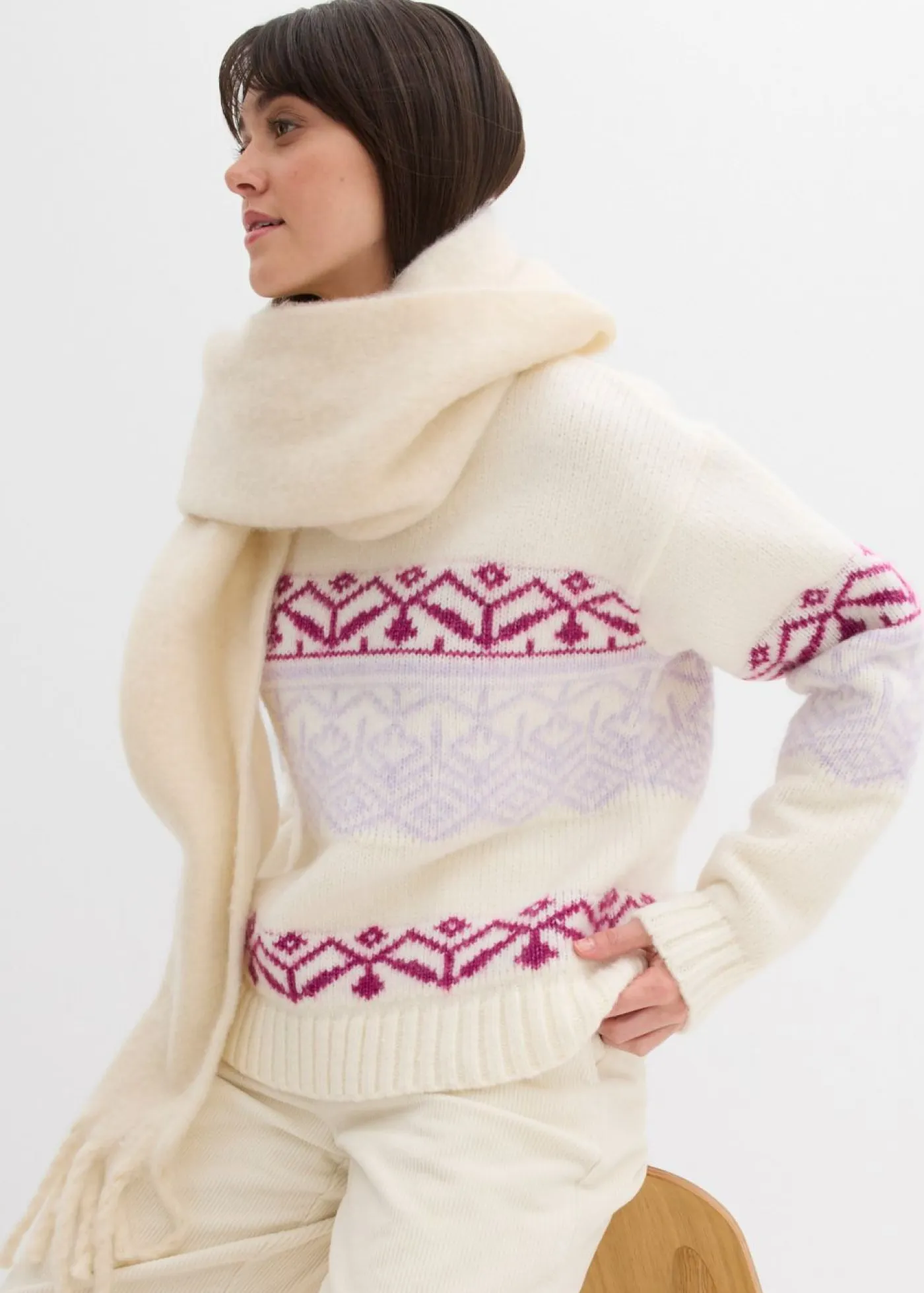 Outlet Jersey con patrón nórdico Mujer Jerséis|Ropa De Punto