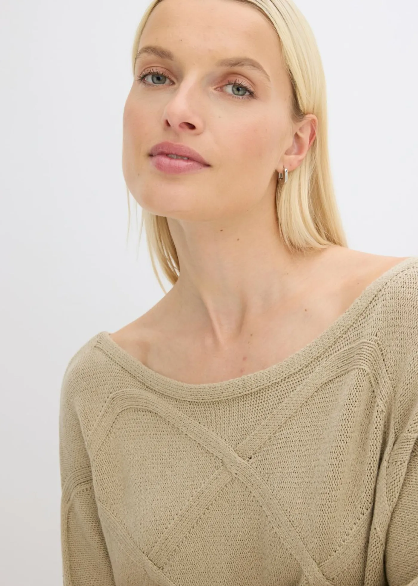 Sale Jersey con patrón trenzado horizontal Mujer Jerséis|Ropa De Punto